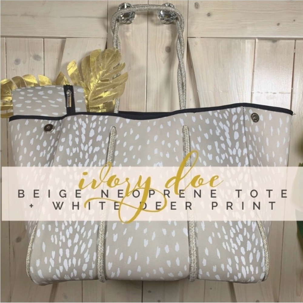 Neoprene Tote Bag Ivory Doe